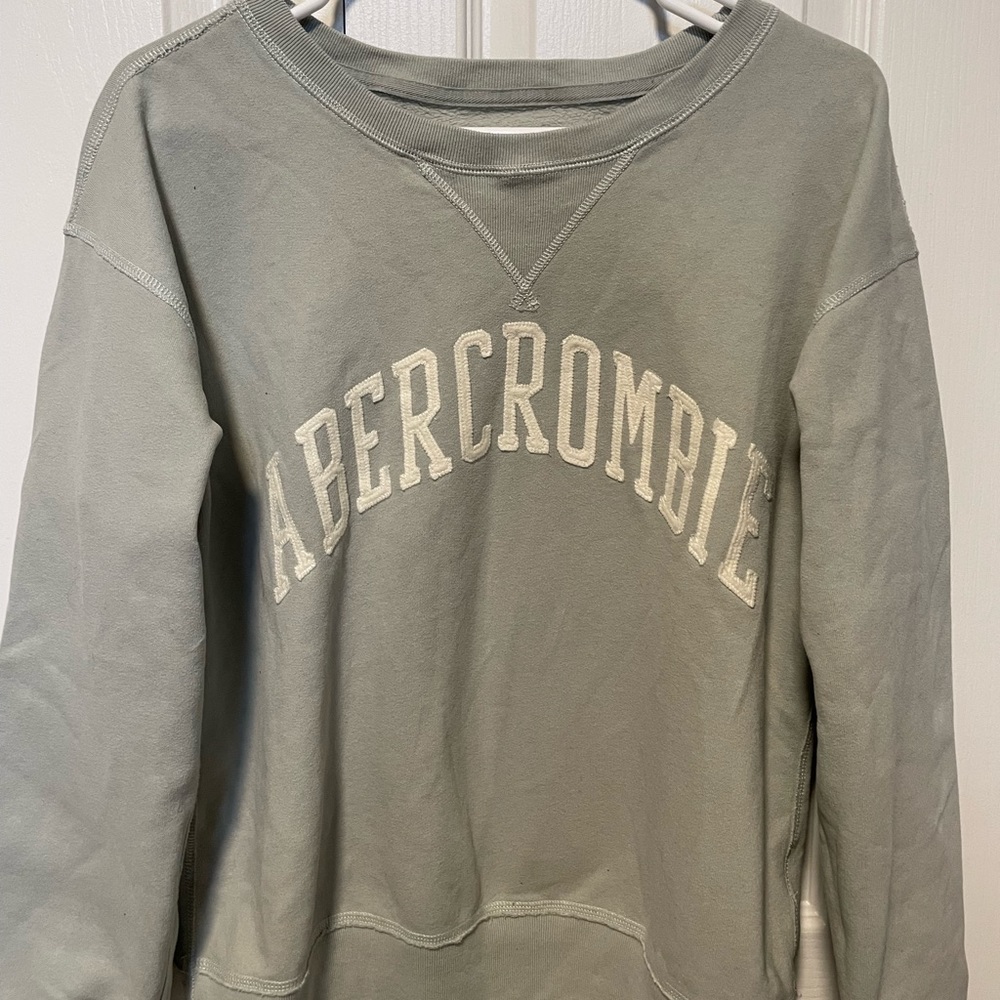 Abercrombie and Fitch Sage Logo Crew Neck